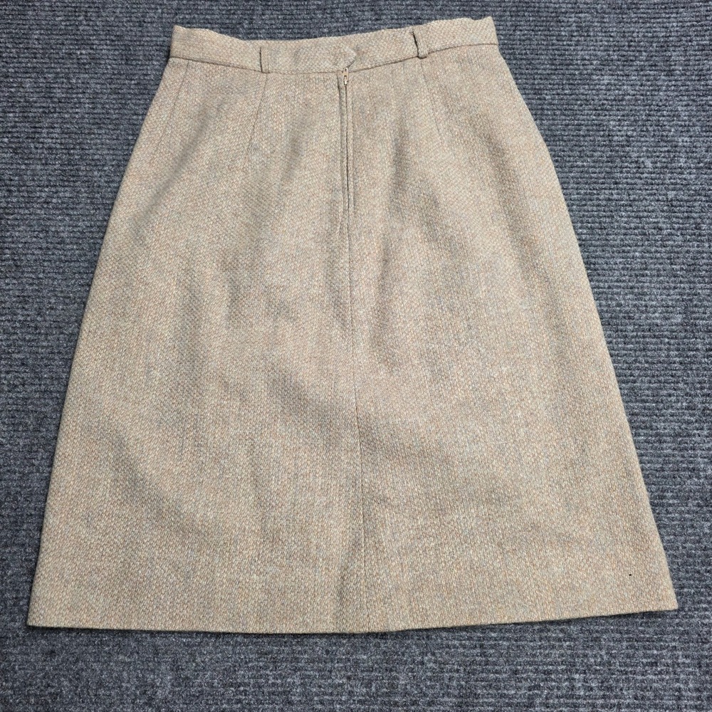 Vintage Deborah for Kenneth Greene Wool Skirt Women's Size 12 Tan Tweed - Picture 2 of 7